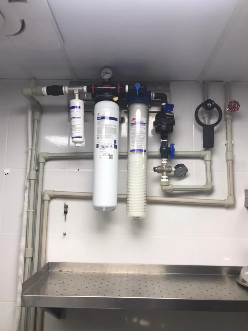 Commercial filtration installation in an F&B kitchen setting